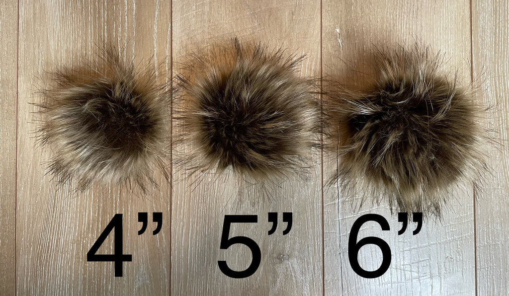 Tabby cat faux fur Pom