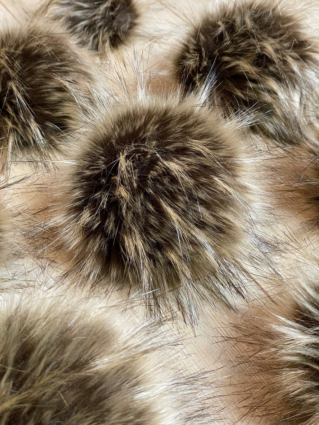 Tabby cat faux fur Pom