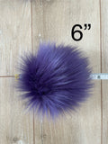 Eggplant faux fur Pom Pom