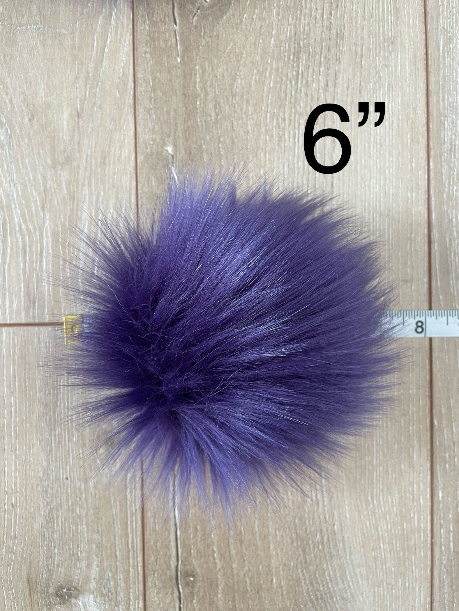 Eggplant faux fur Pom Pom