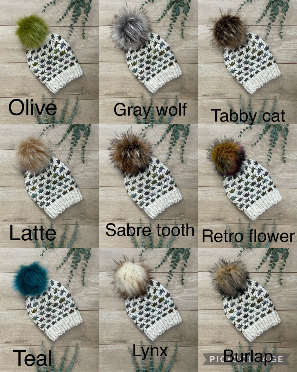 Lotus flower knit beanie size small