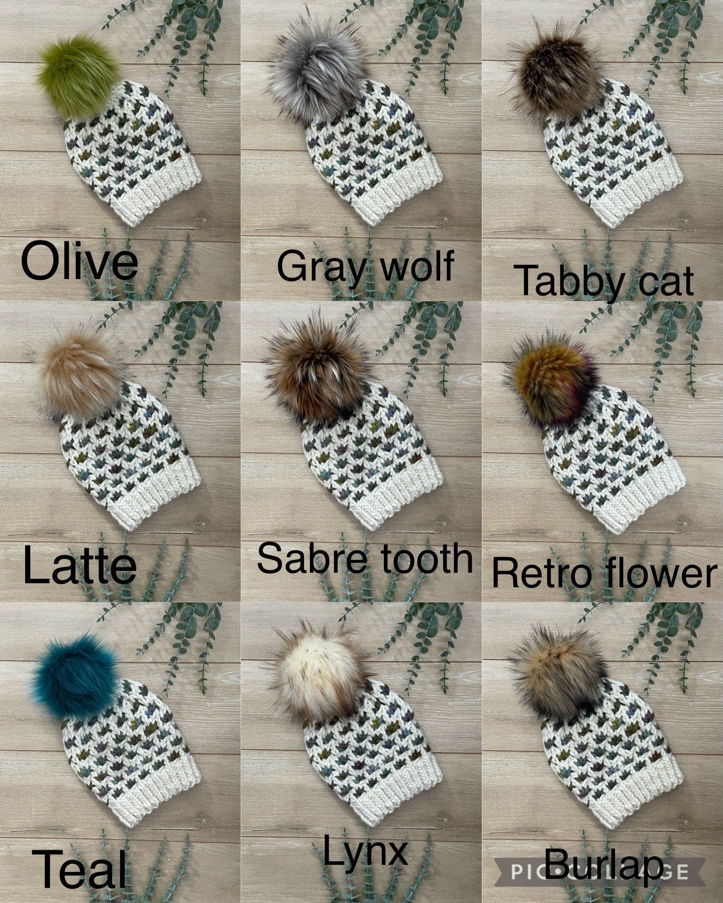 Lotus flower knit beanie size small