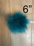 Teal faux fur Pom Poms