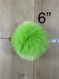Lime tinsel faux fur Pom Pom