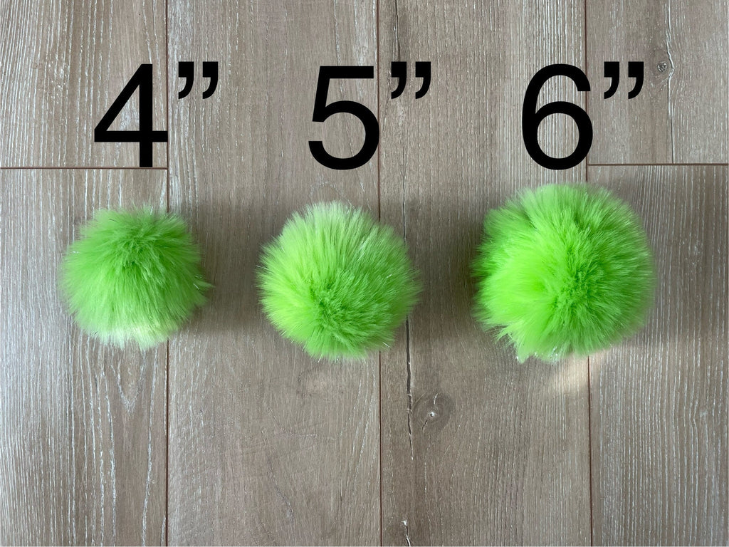 Lime tinsel faux fur Pom Pom
