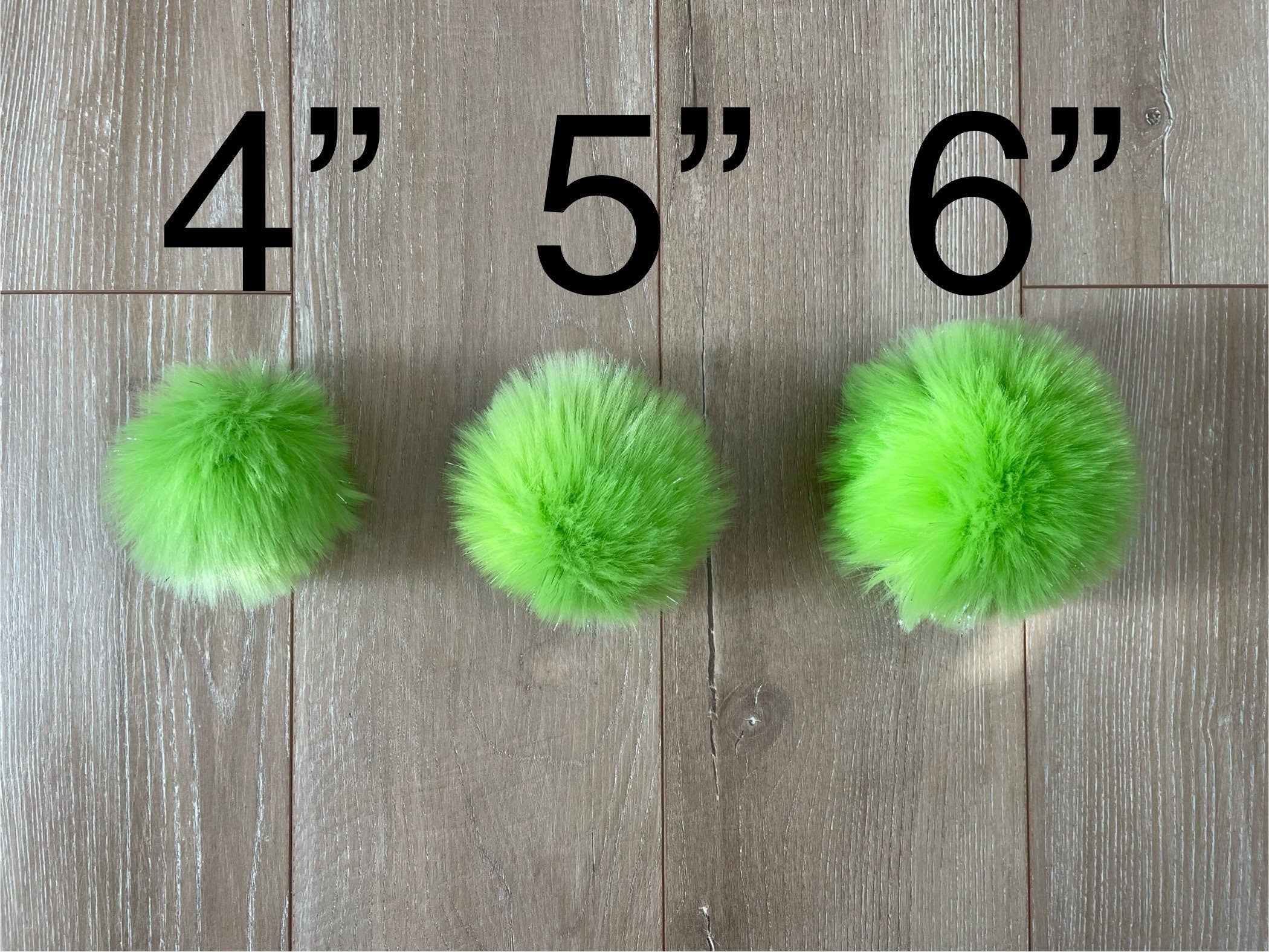 Lime tinsel faux fur Pom Pom