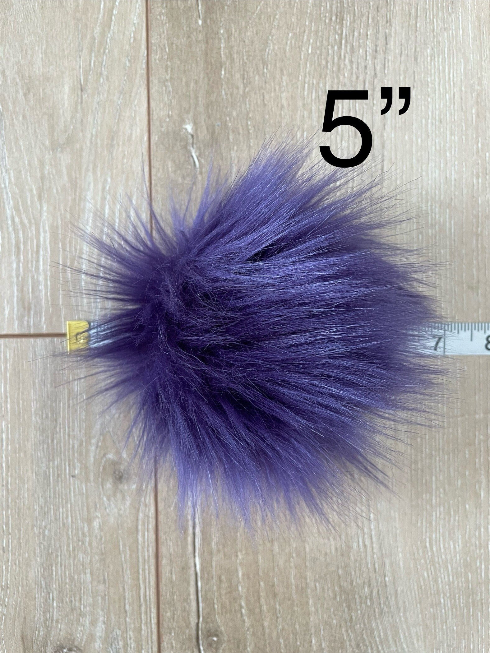 Eggplant faux fur Pom Pom