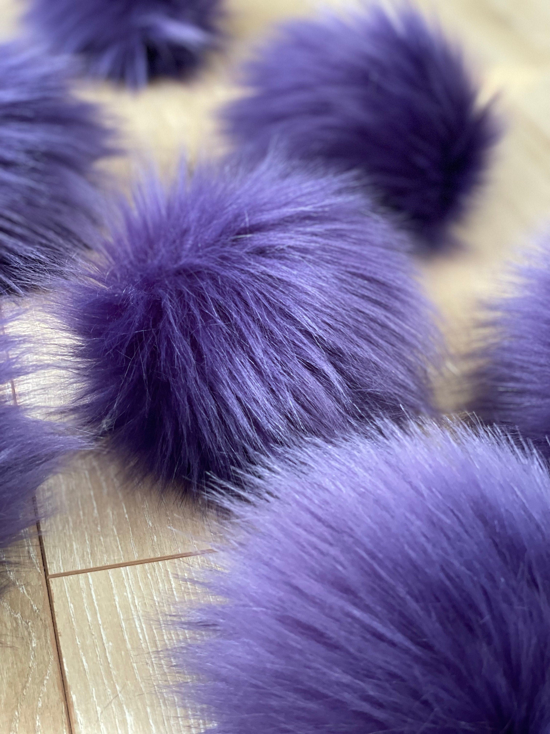 Eggplant faux fur Pom Pom
