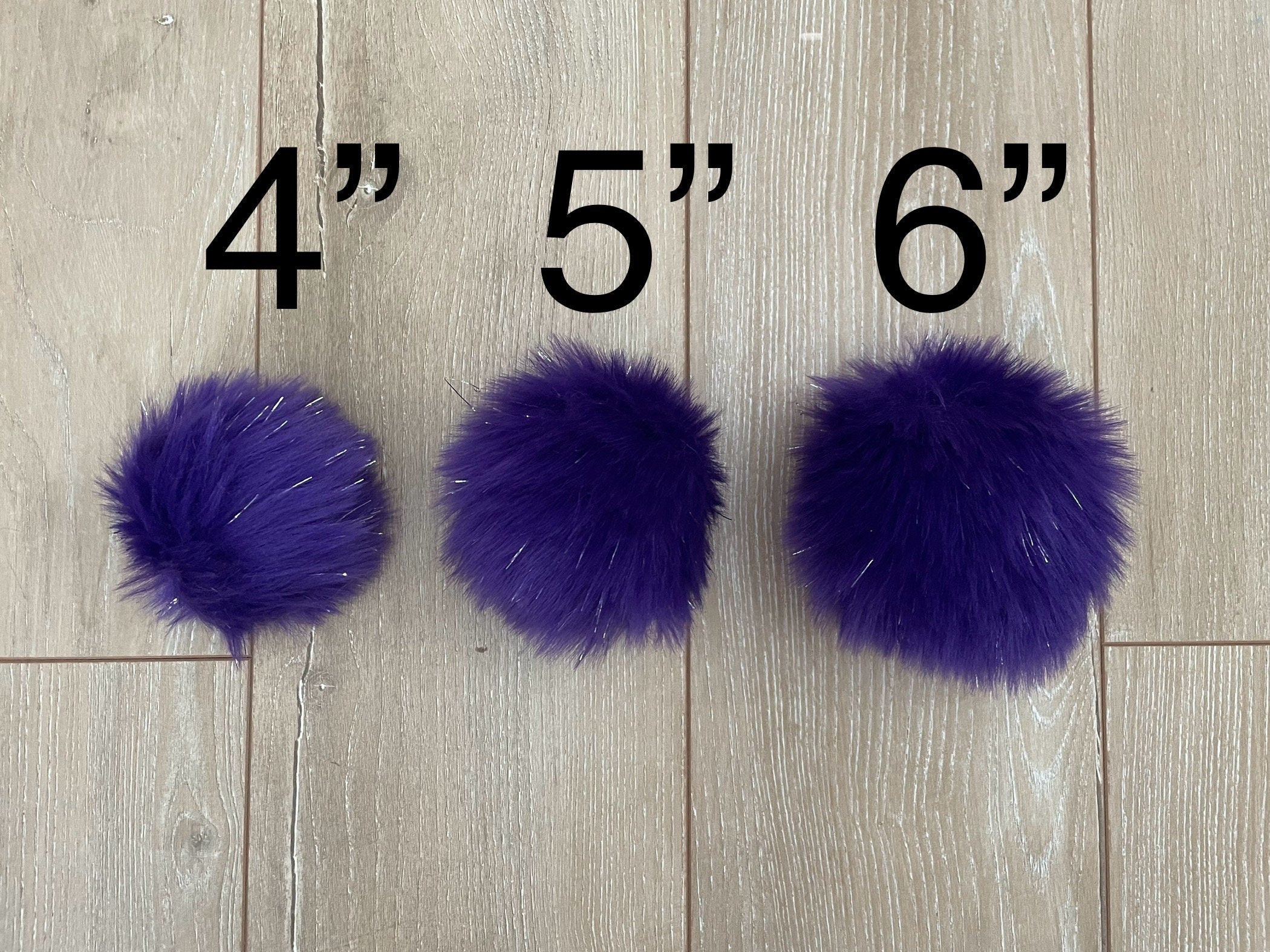 Purple tinsel faux fur Pom