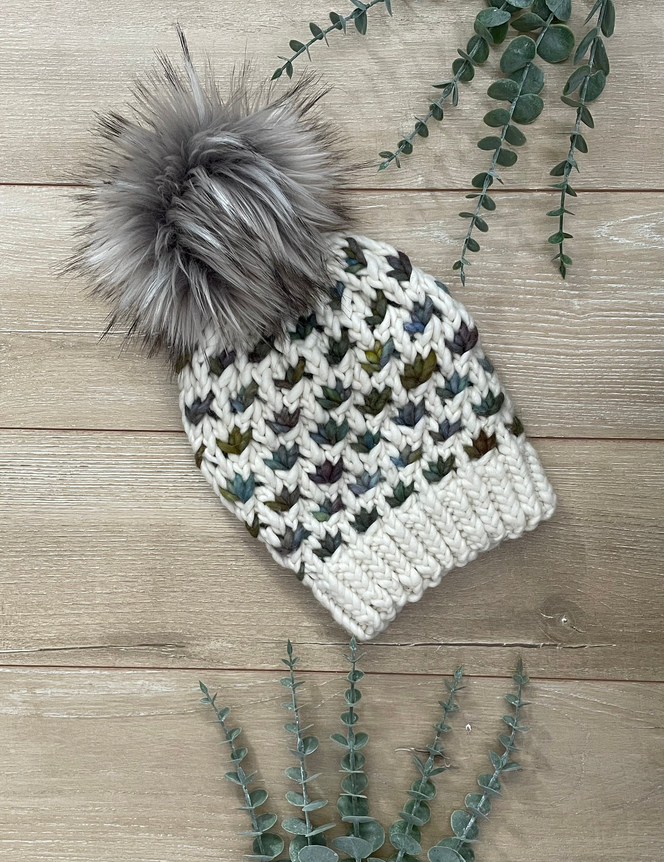 Lotus flower knit beanie size small