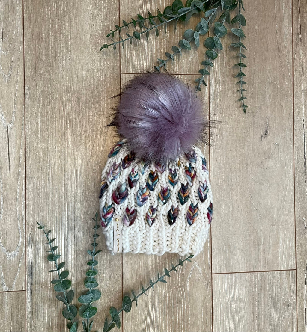 A mini new leaf childs beanie