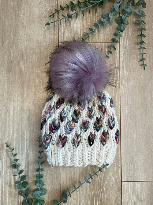 A mini new leaf childs beanie