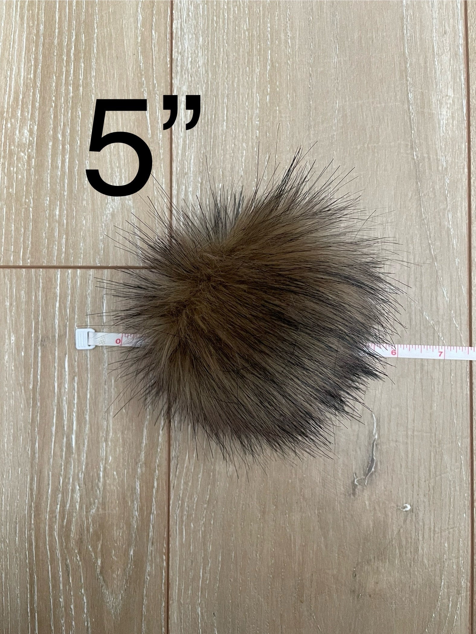 Coffee cake faux fur pom pom