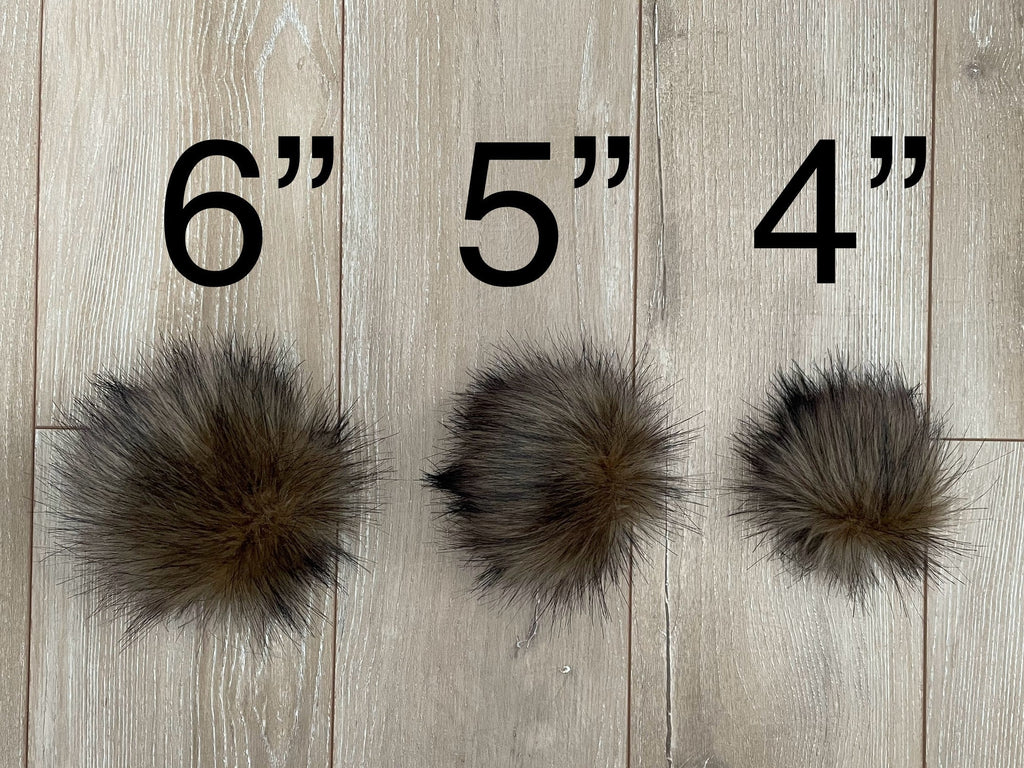 Coffee cake faux fur pom pom