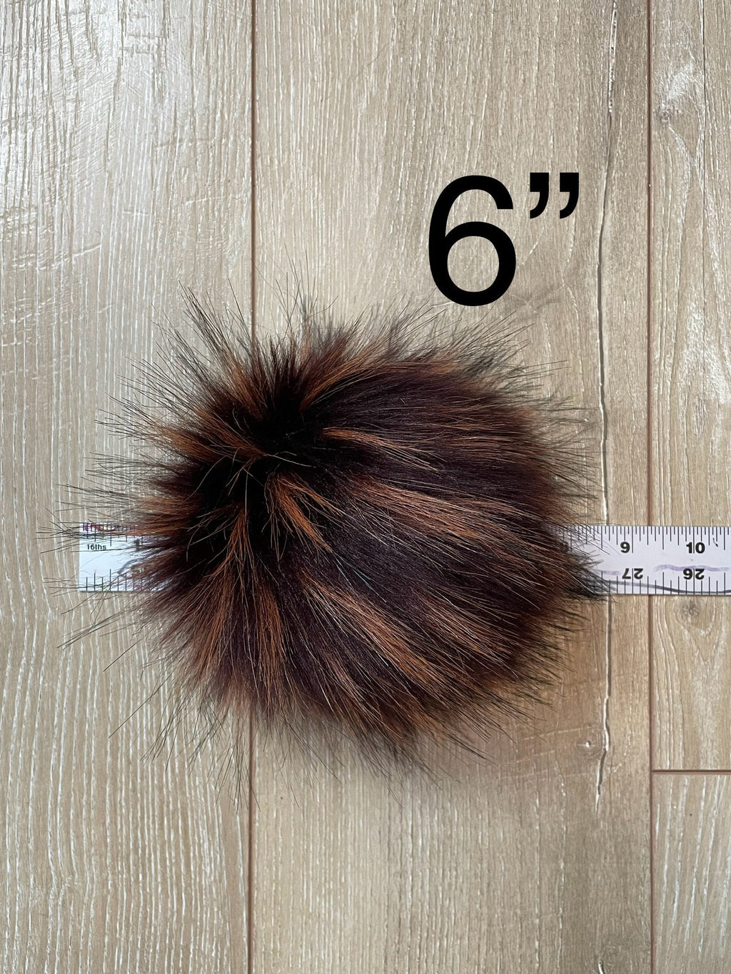 Toffee luxe faux fur pom pom