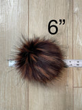 Toffee luxe faux fur pom pom