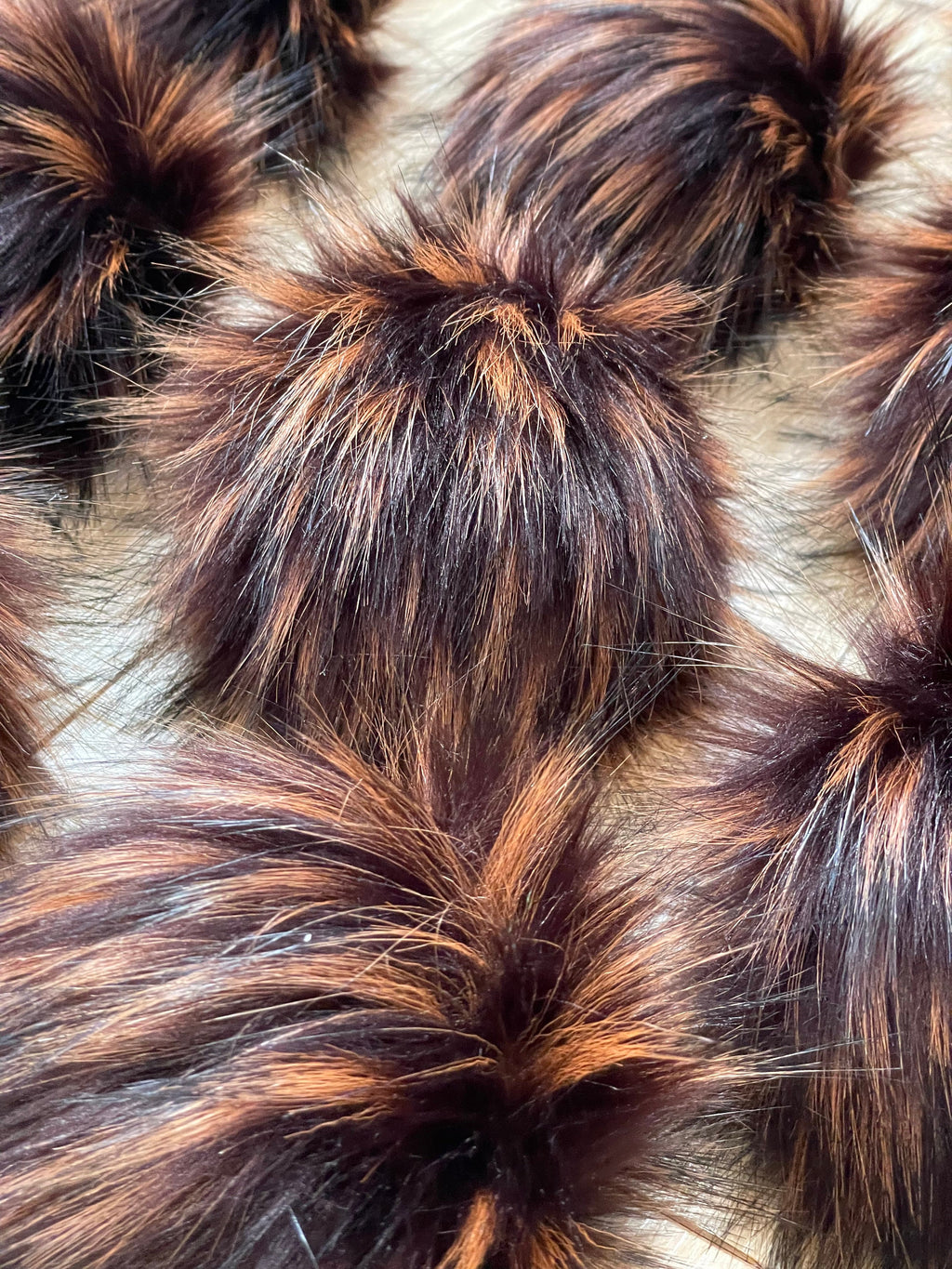 Toffee luxe faux fur pom pom