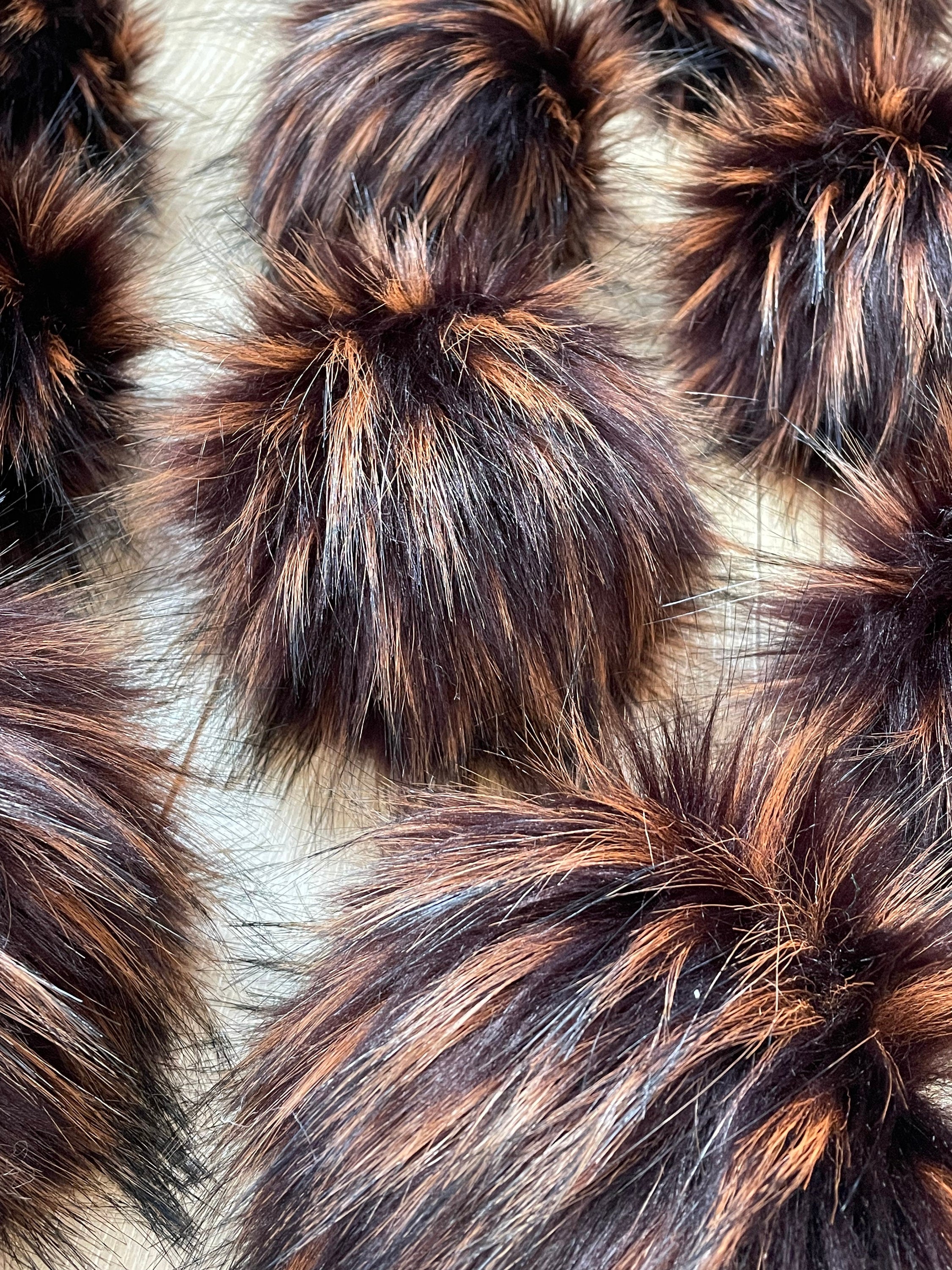 Toffee luxe faux fur pom pom