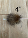 Coffee cake faux fur pom pom
