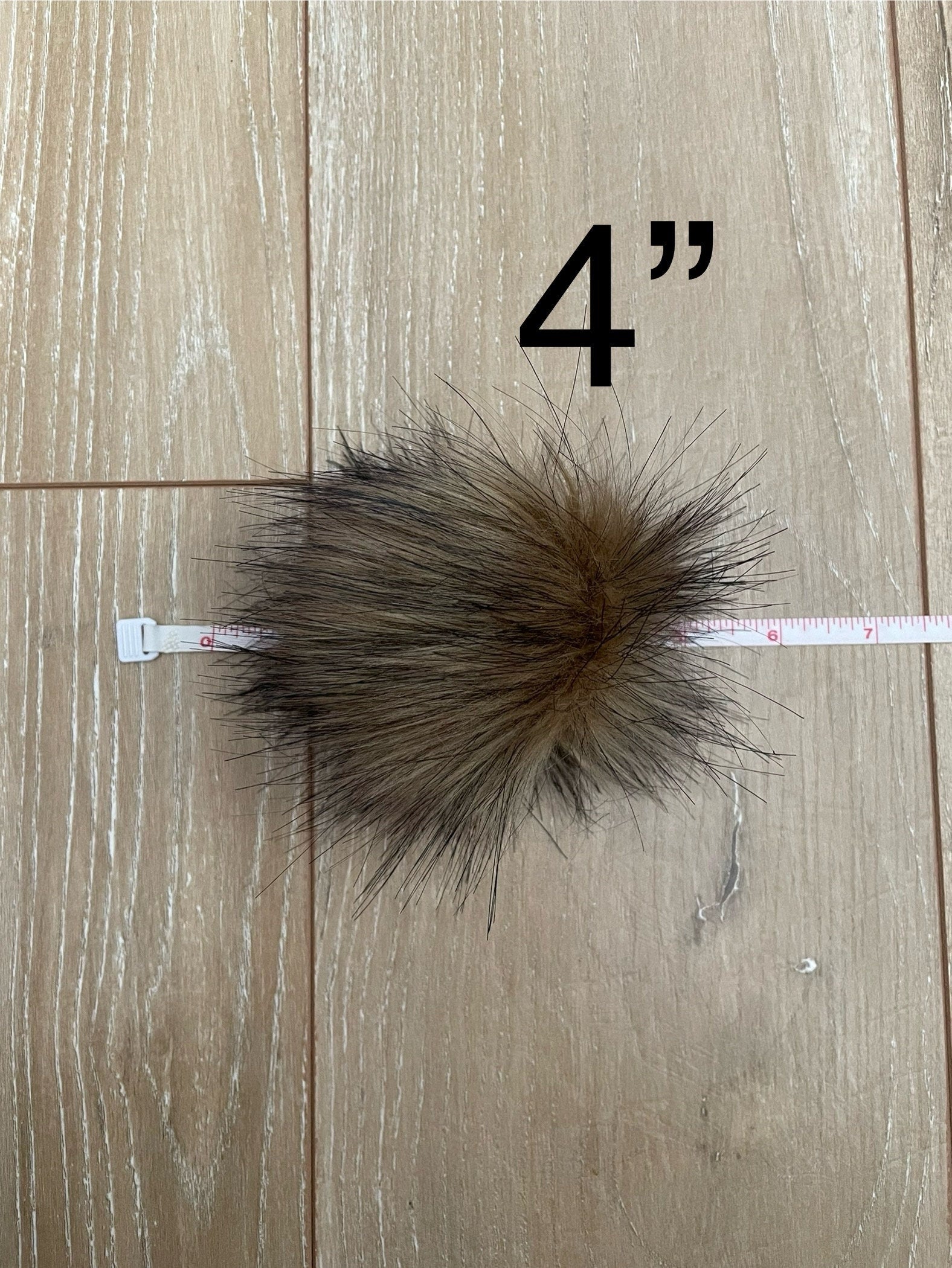 Coffee cake faux fur pom pom