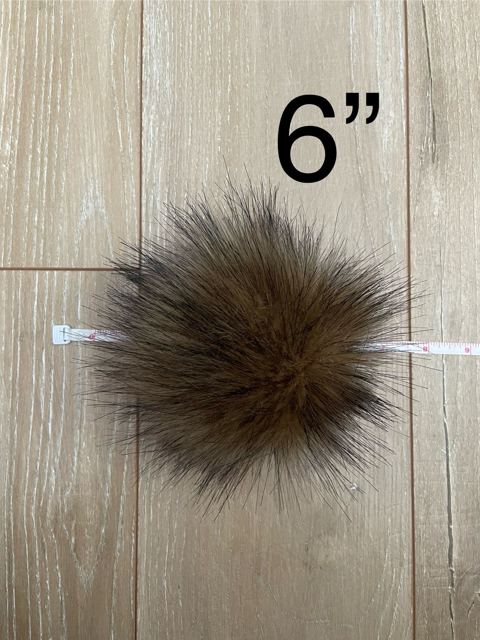 Coffee cake faux fur pom pom