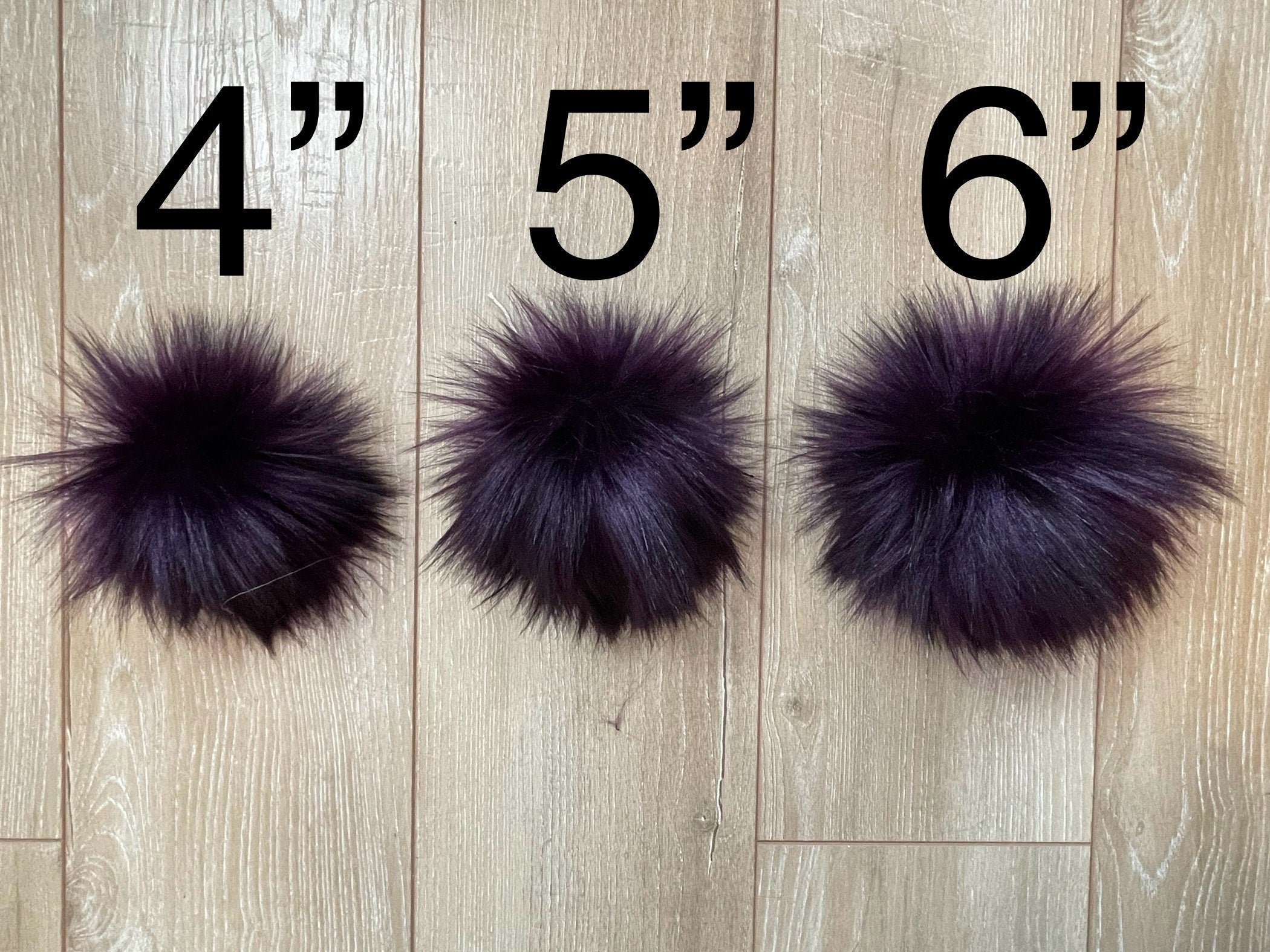 Black cherry faux fur pom pom