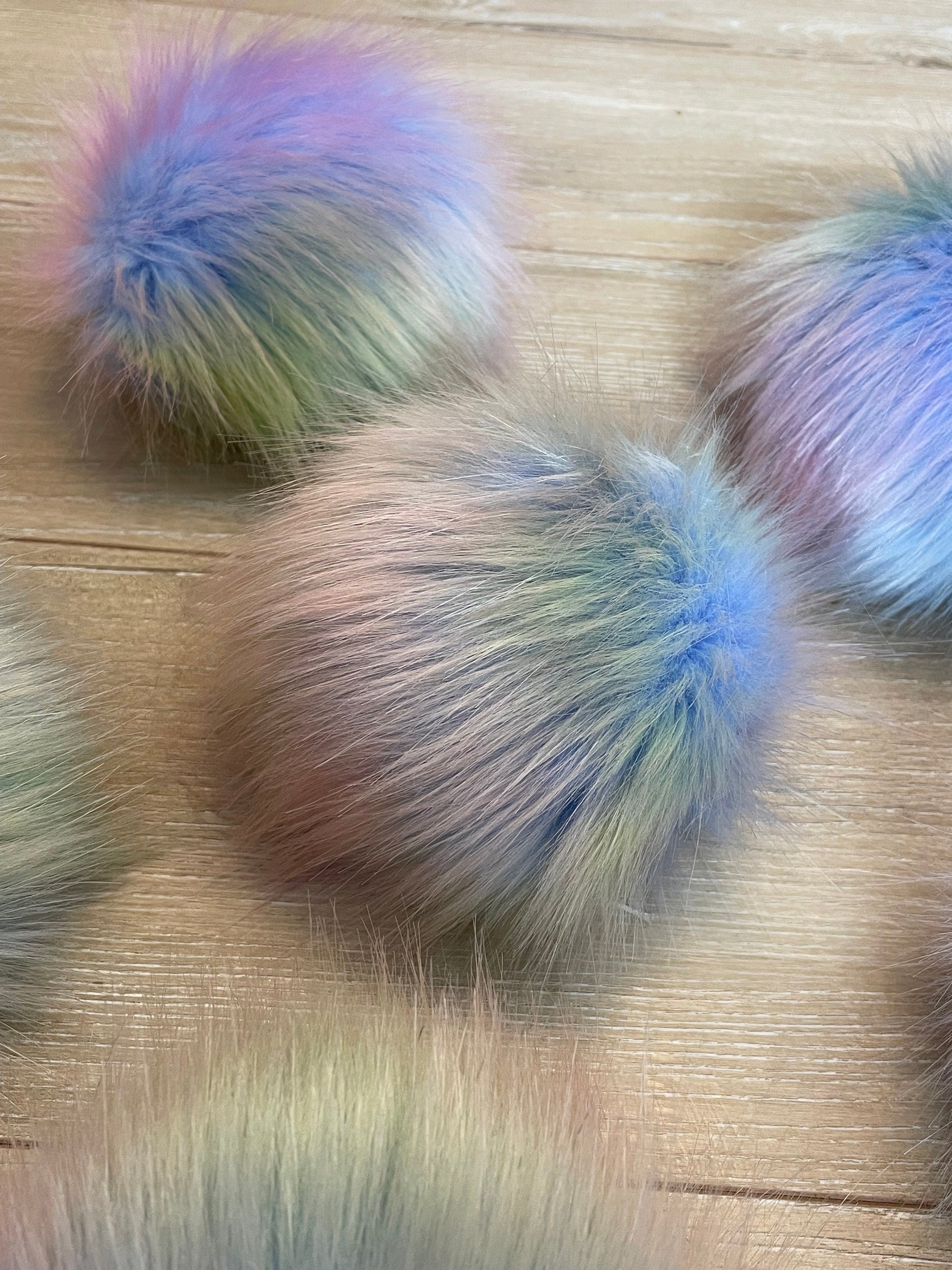 Opalescent luxe faux fur pom pom