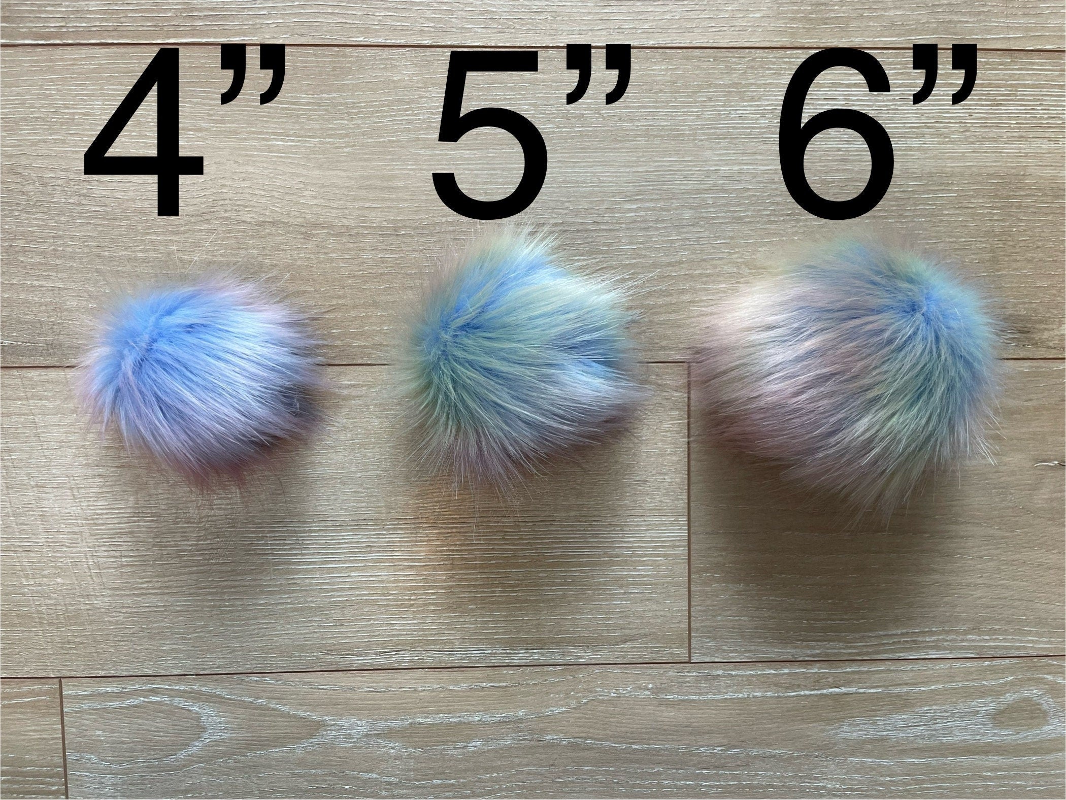 Opalescent luxe faux fur pom pom