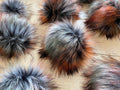 Stone luxe Pom, faux fur, small medium large, for knit and crochet beanies, toque topper, hat ball for winter spring fall autumn
