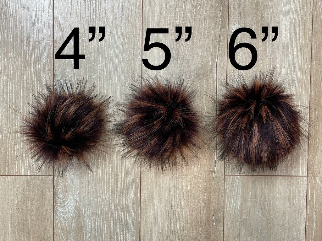 Toffee luxe faux fur pom pom