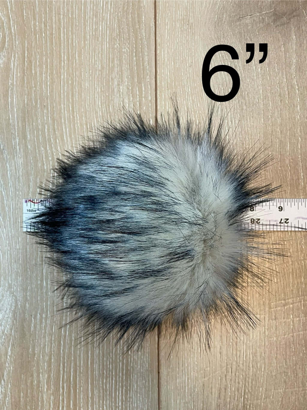 Navy tips luxe faux fur Pom
