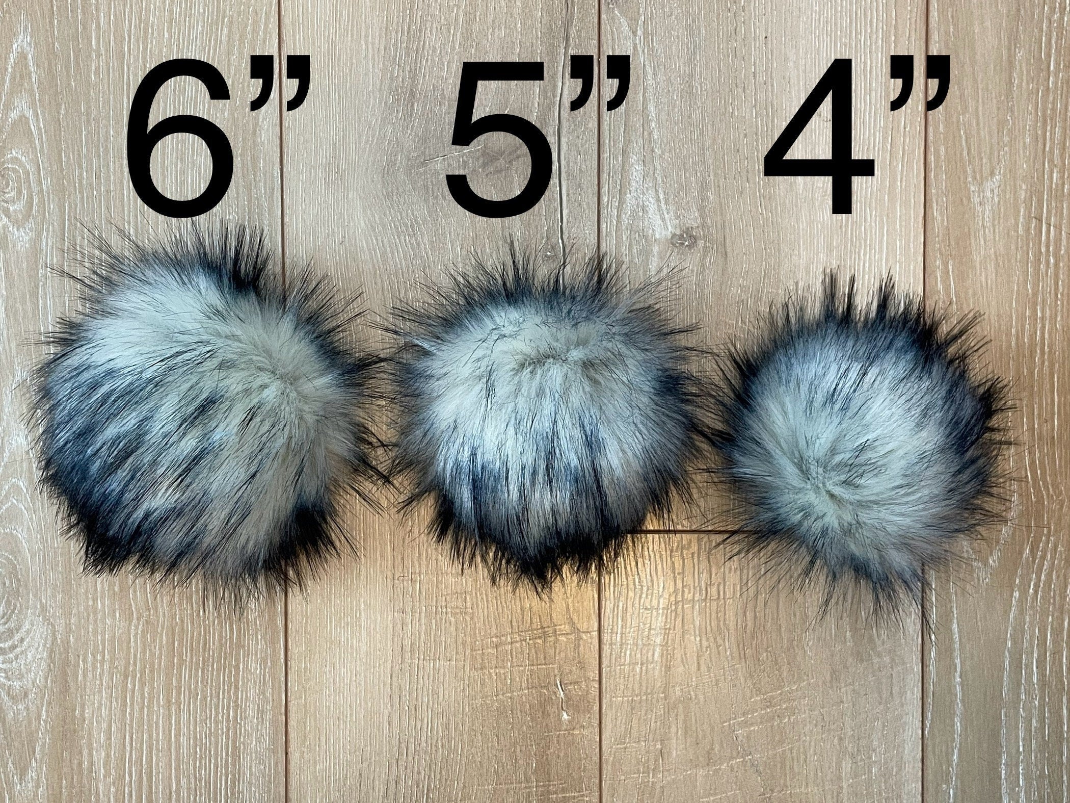 Navy tips luxe faux fur Pom