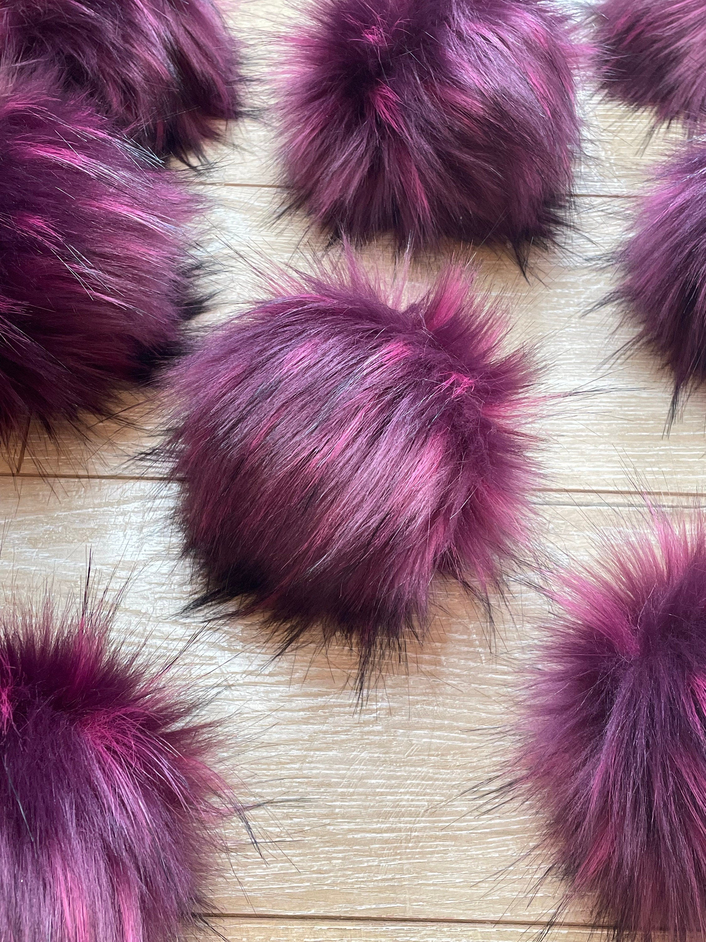 Raspberries faux fur pom pom