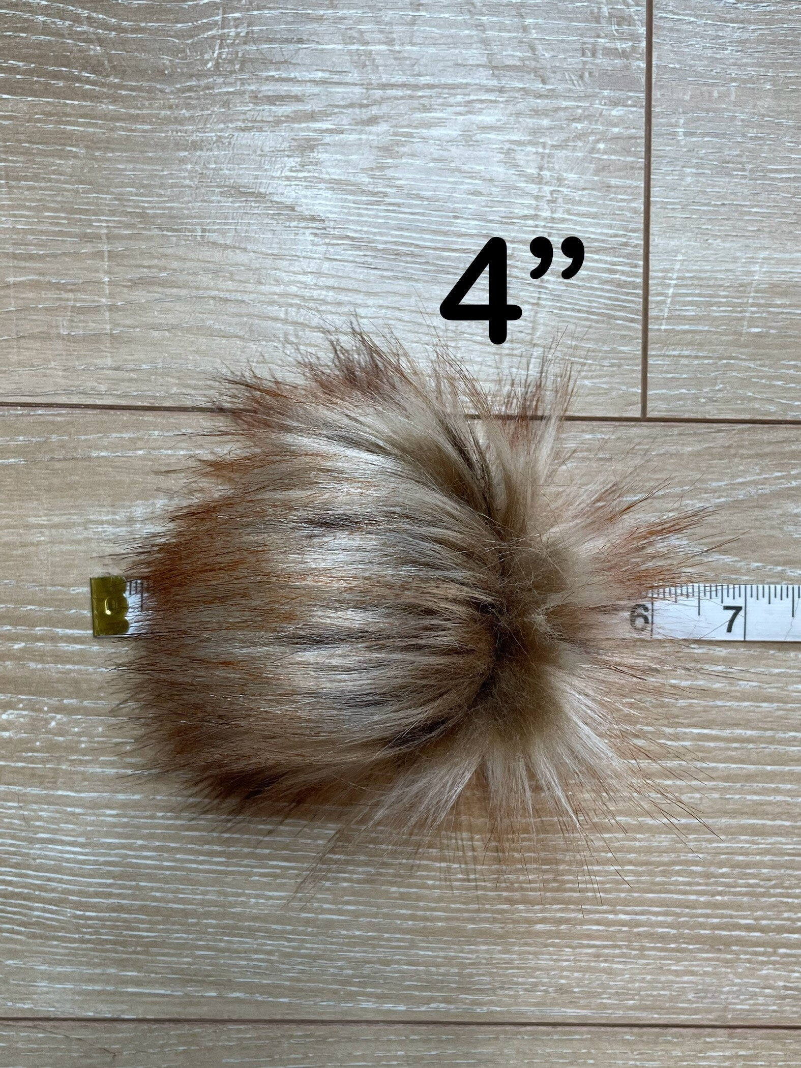 Red fox faux fur pom pom