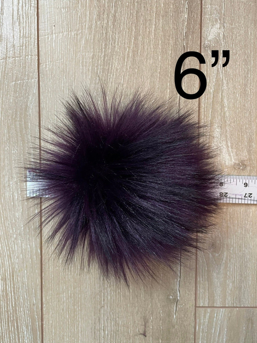 Black cherry faux fur pom pom