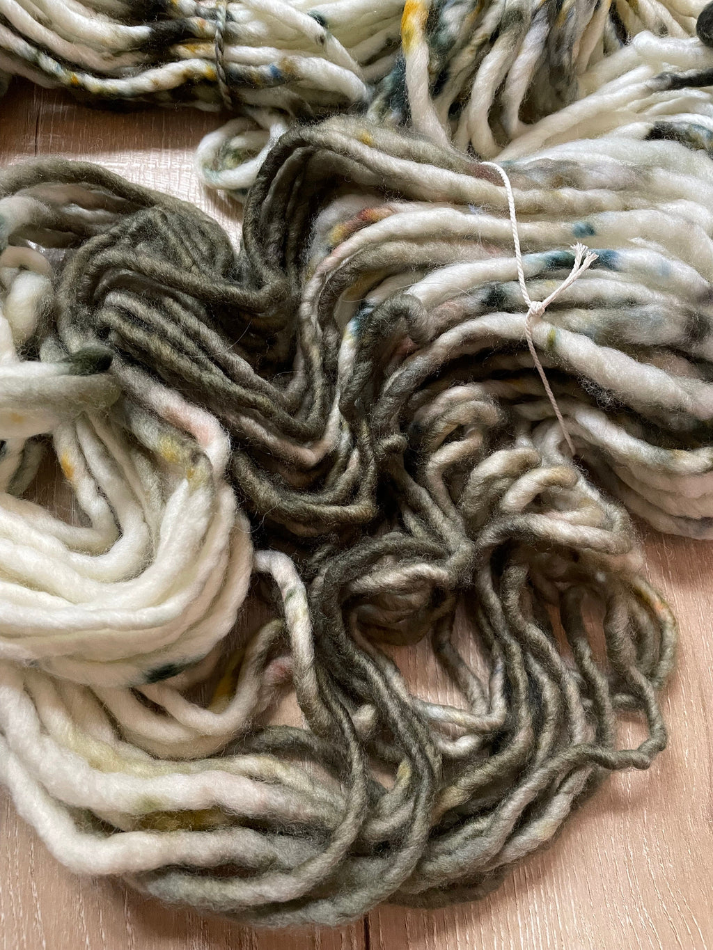 Olive juice hand dyed super bulky merino wool yarn