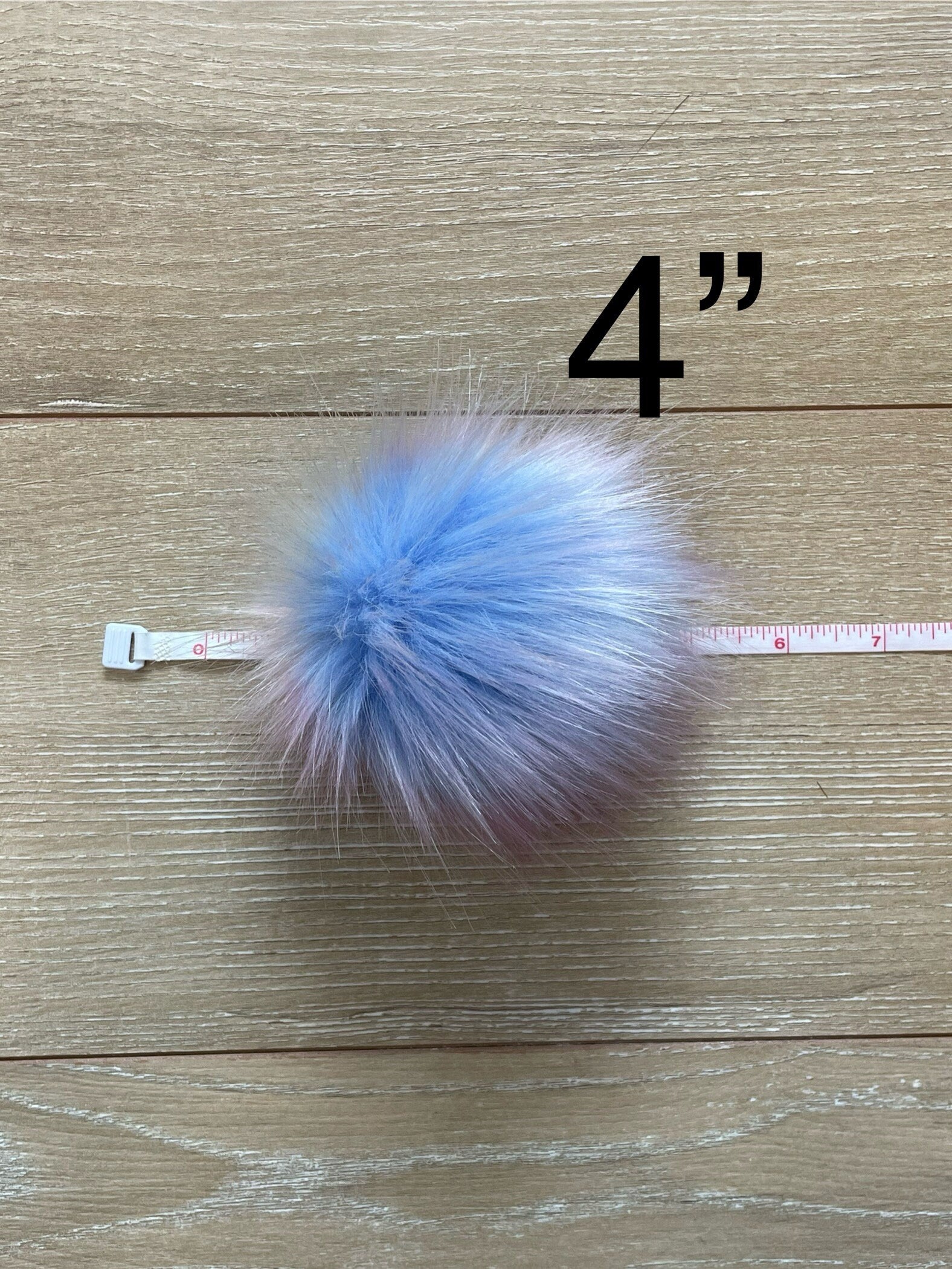 Opalescent luxe faux fur pom pom