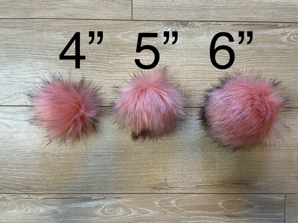 Flamingo faux fur Pom