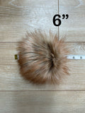 Red fox faux fur pom pom