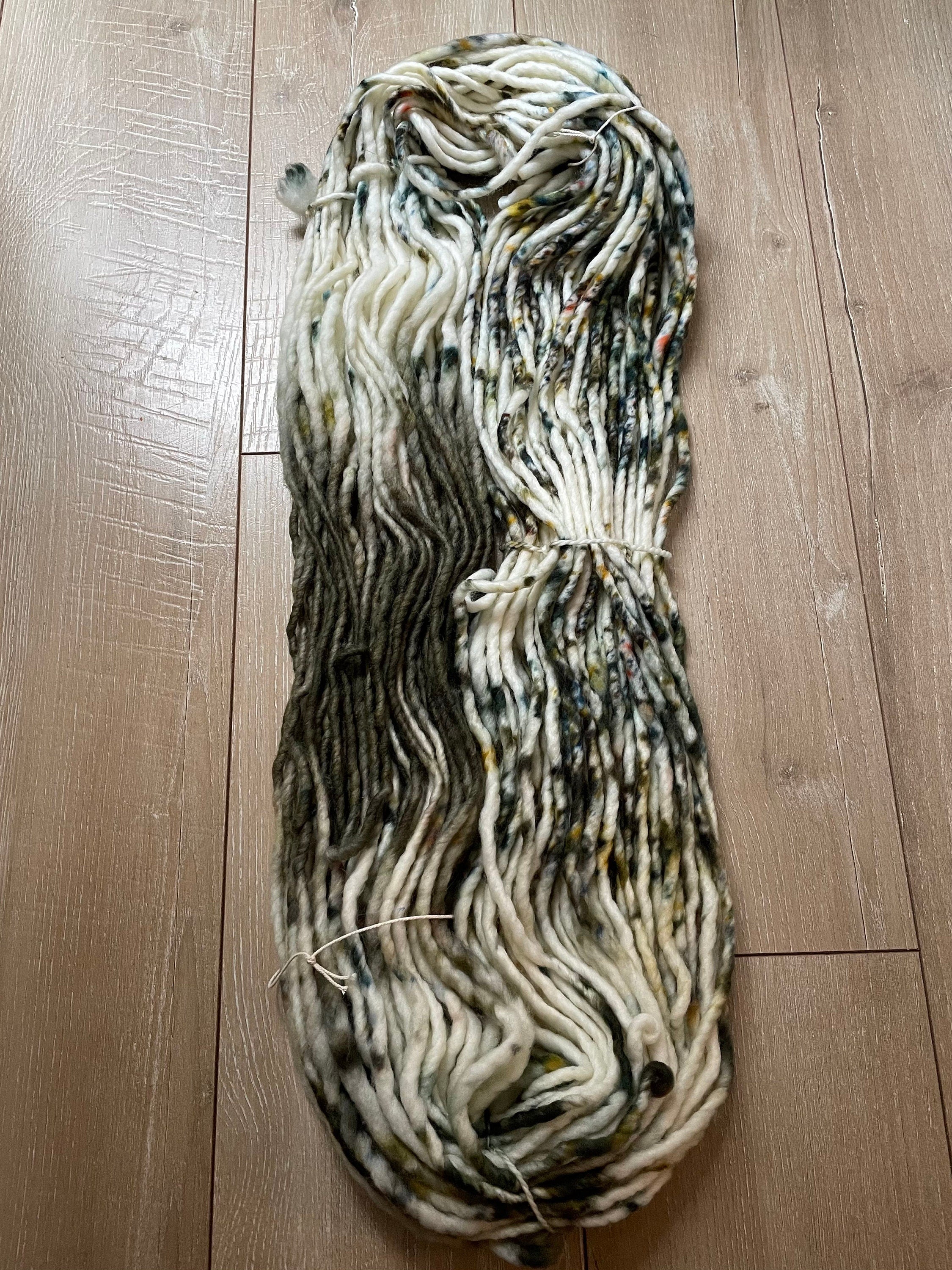Olive juice hand dyed super bulky merino wool yarn