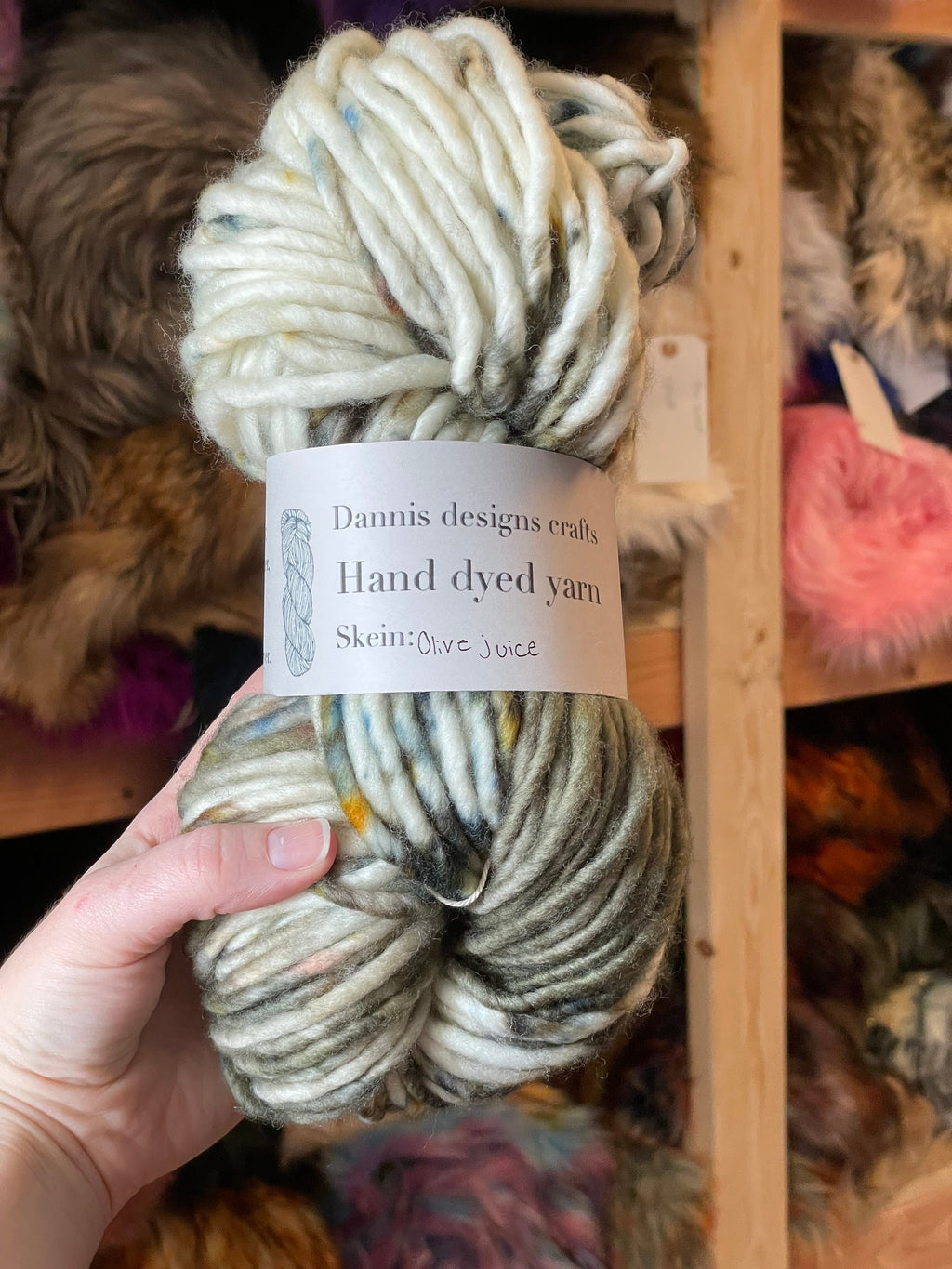 Olive juice hand dyed super bulky merino wool yarn