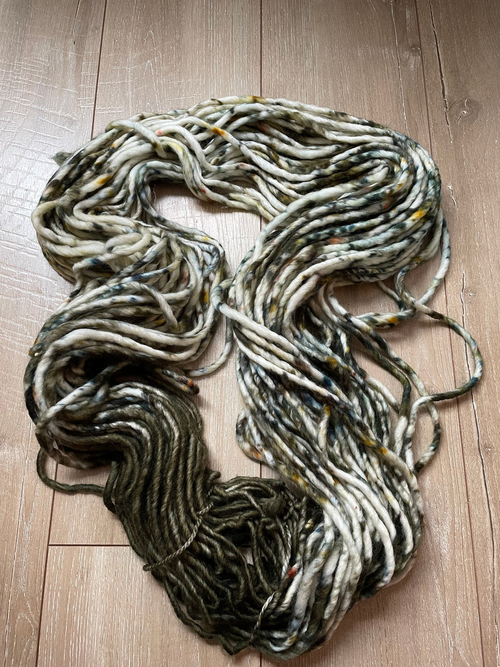 Olive juice hand dyed super bulky merino wool yarn