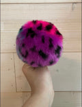 Rainbow cheetah faux fur Pom Pom