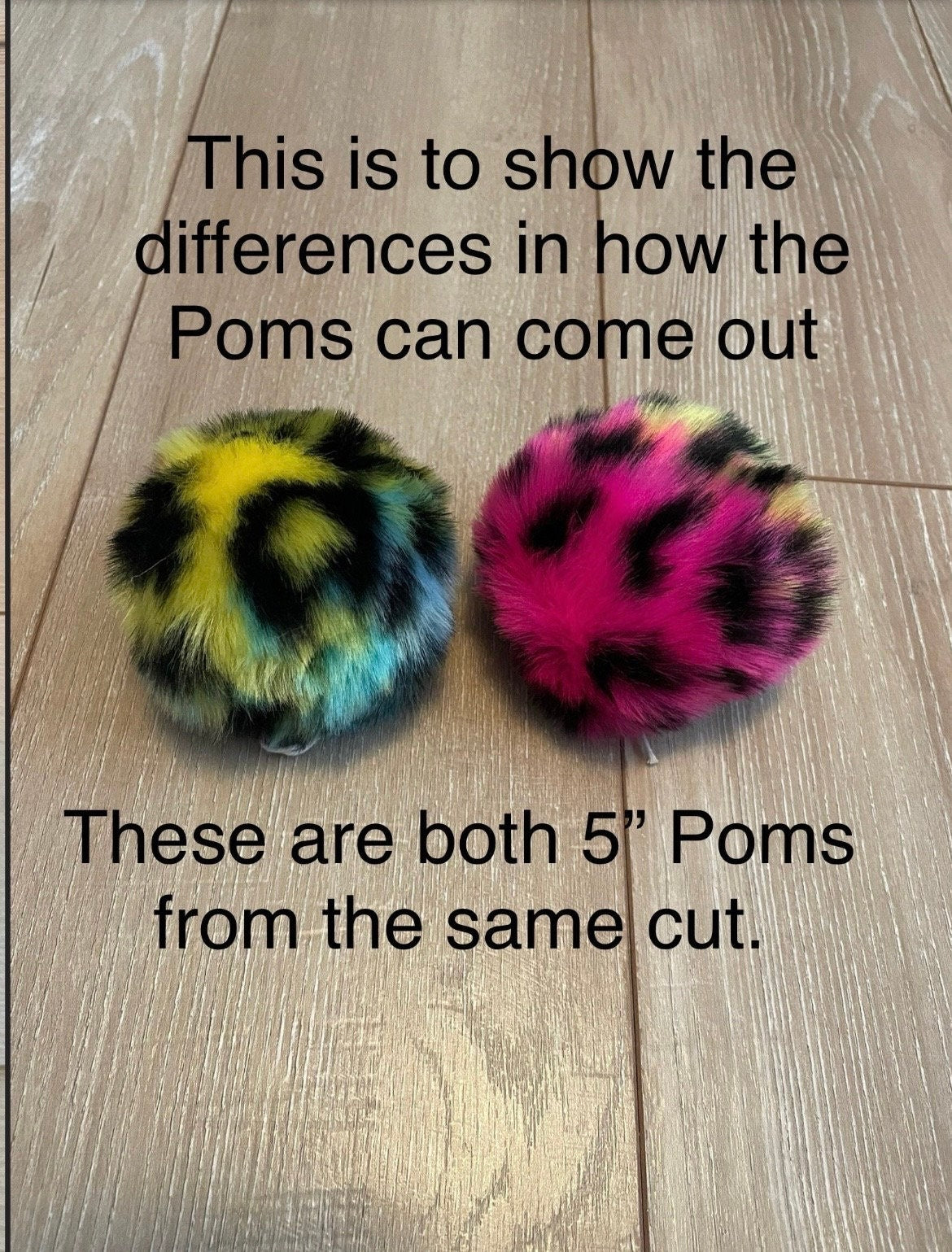 Rainbow cheetah faux fur Pom Pom