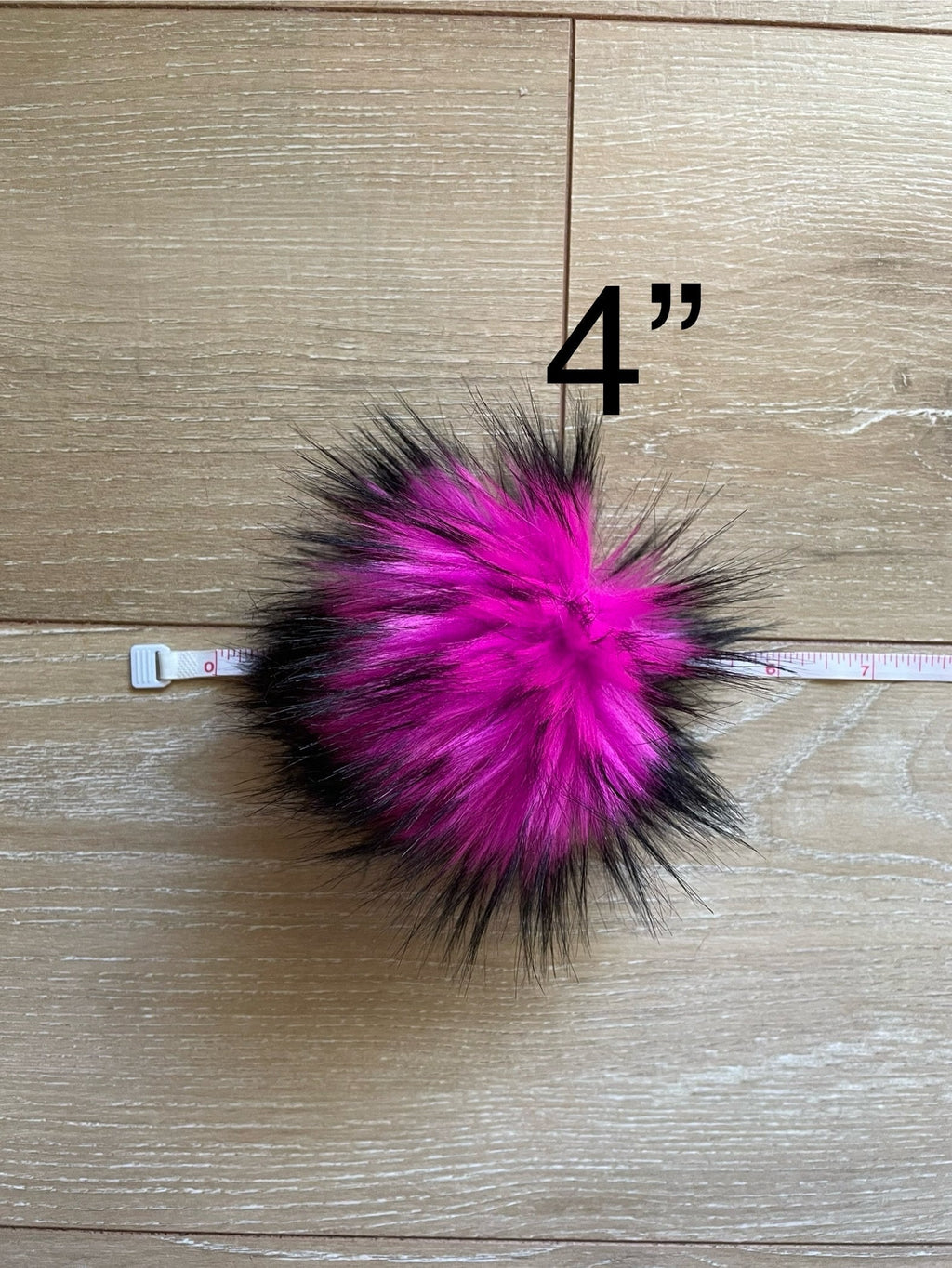 Pink nights faux fur pom pom