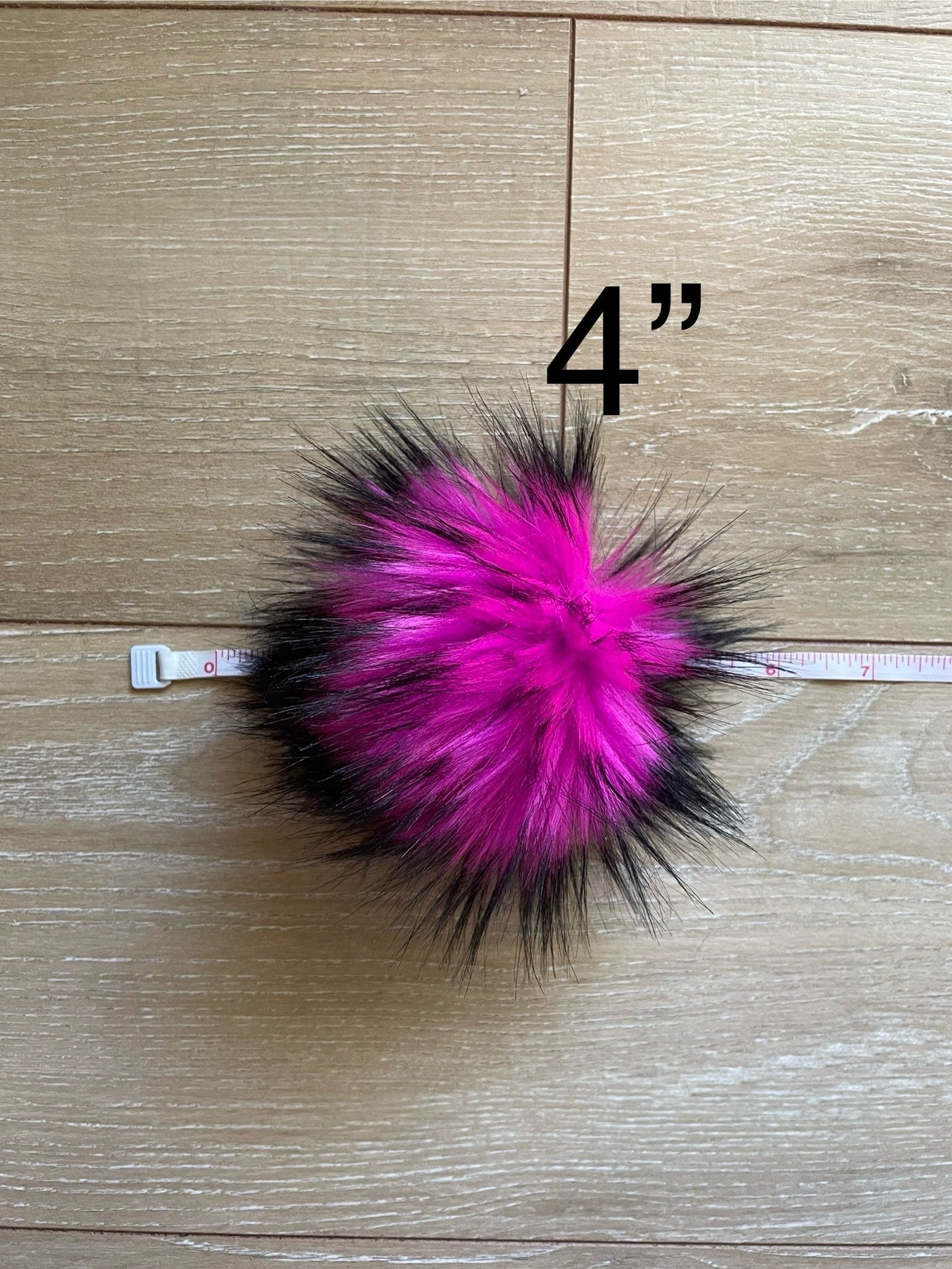 Pink nights faux fur pom pom