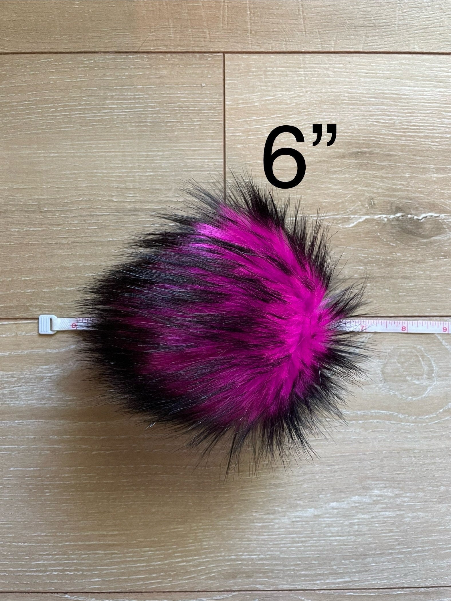 Pink nights faux fur pom pom