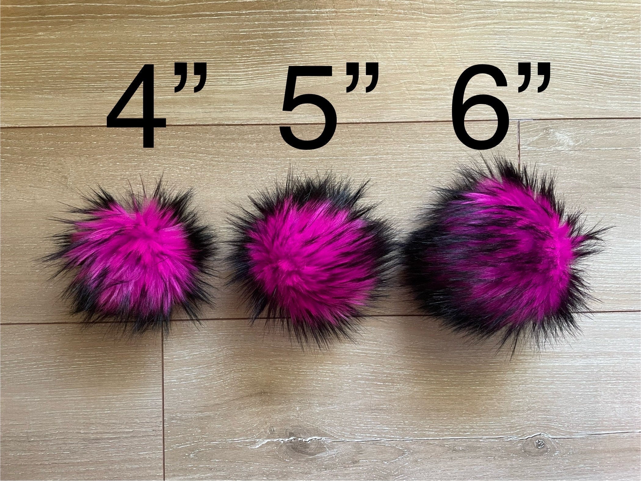 Pink nights faux fur pom pom