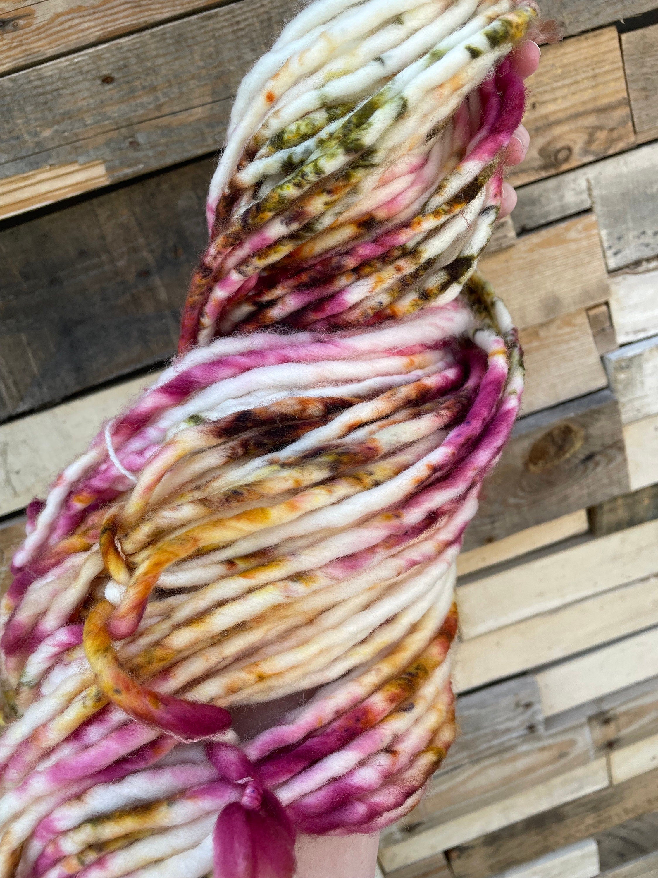 Aster hand dyed super bulky merino wool yarn