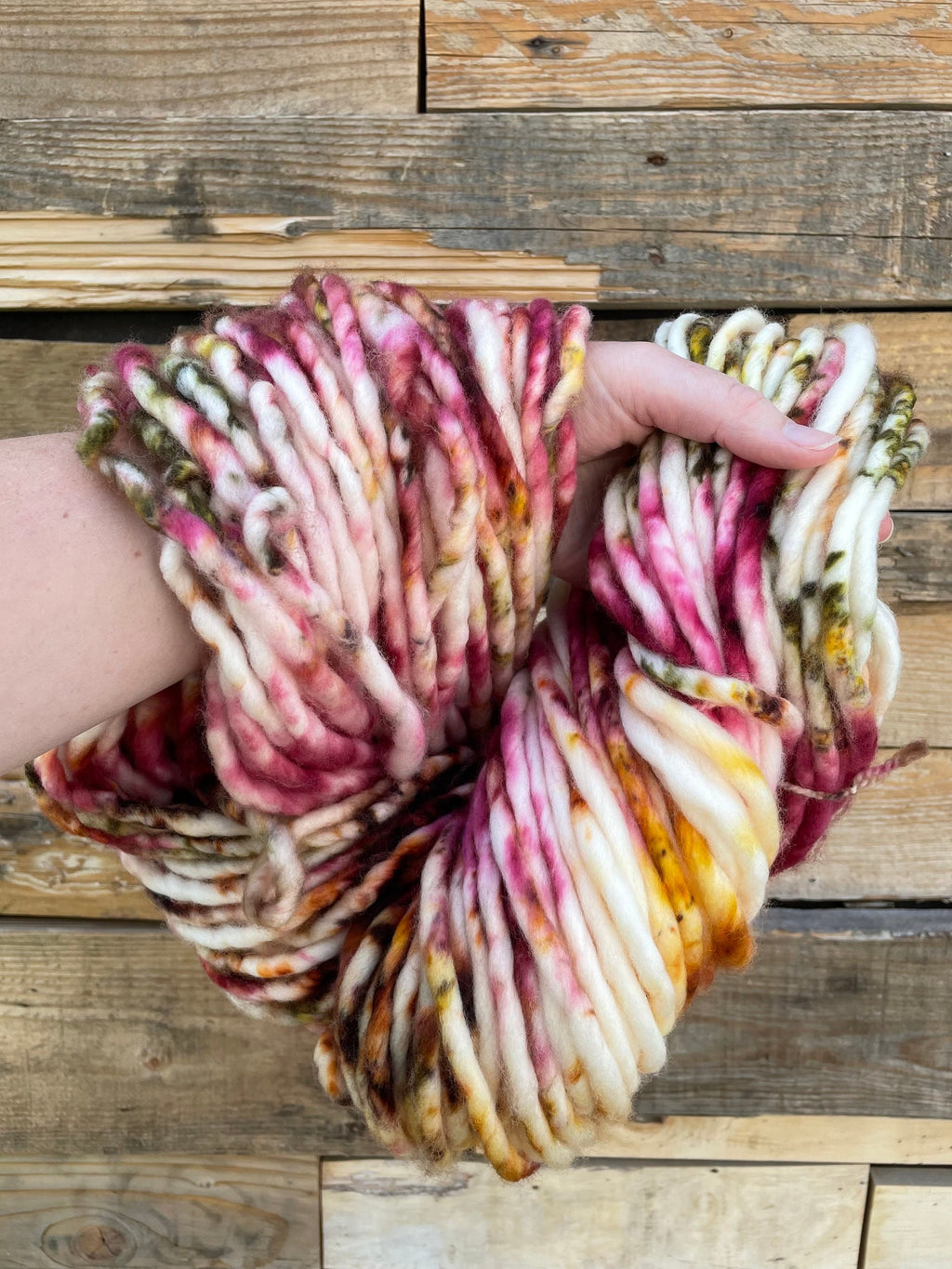 Aster hand dyed super bulky merino wool yarn